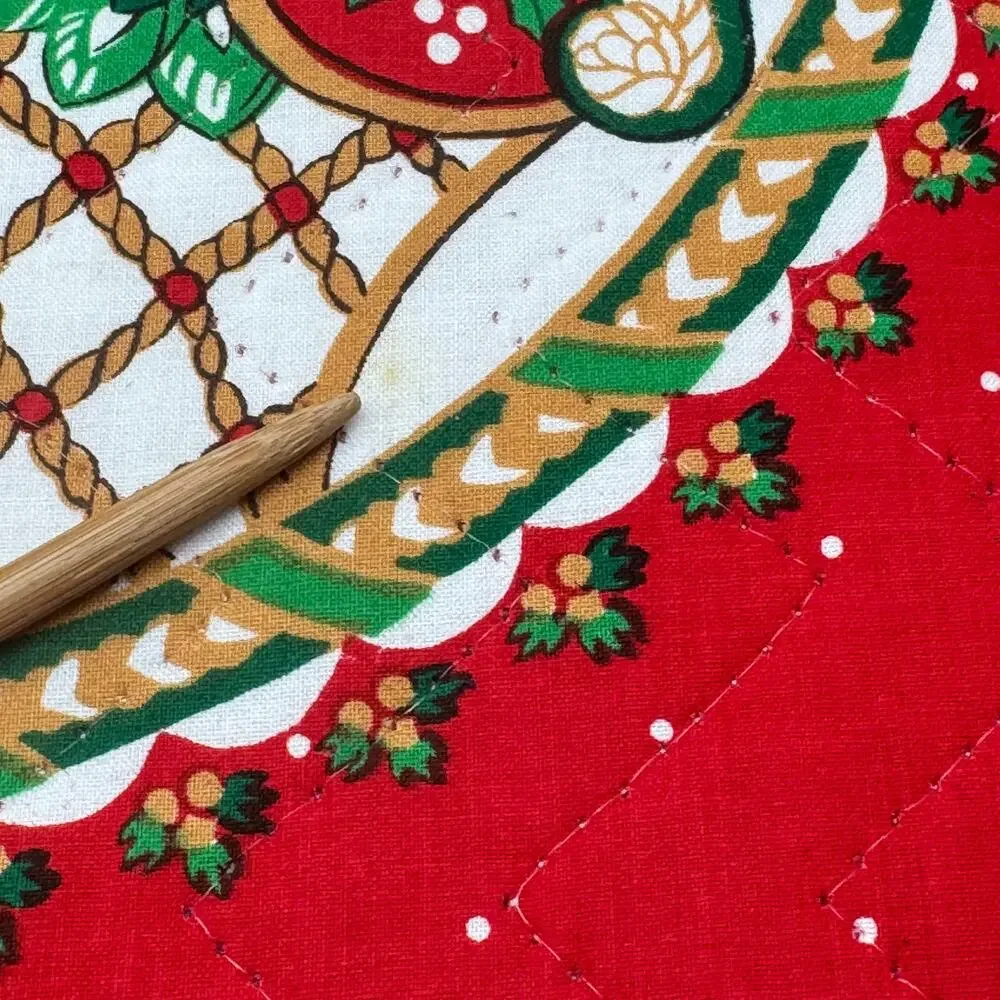 Vintage Franco Christmas Placemats Santa Sleigh Quilted Set of 4